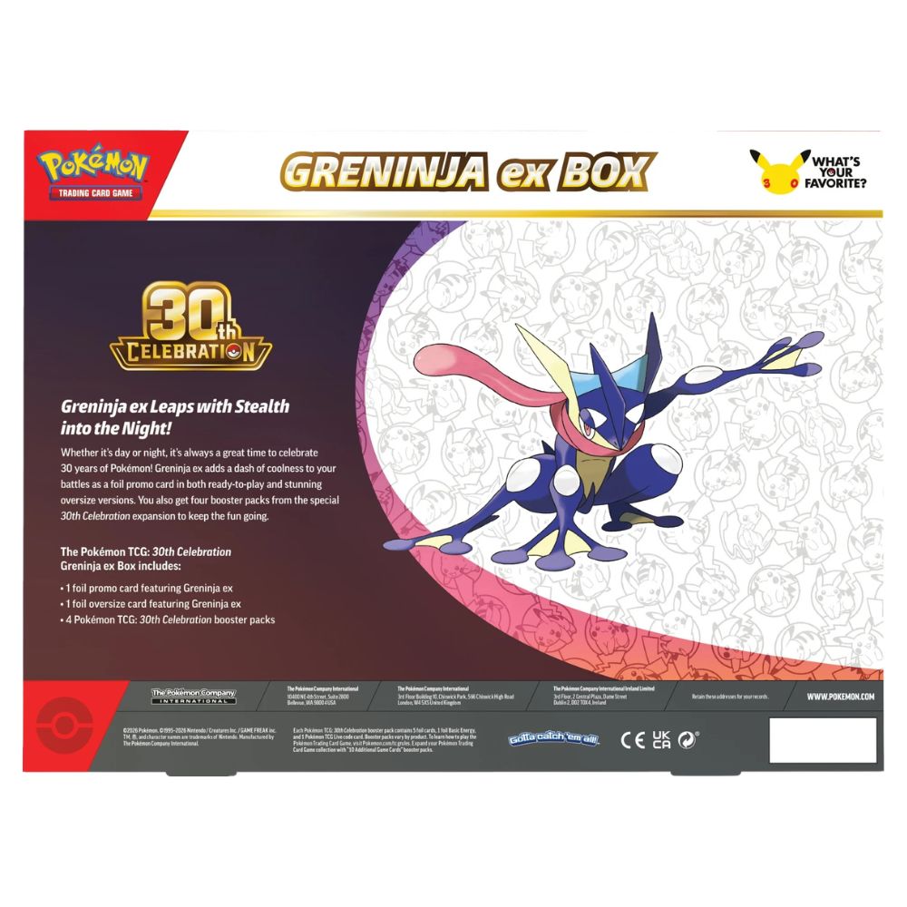 Pokémon: 30th Celebration – Greninja ex Box
