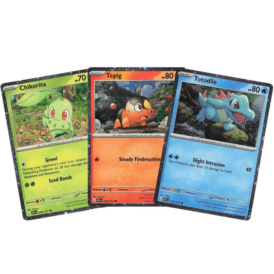 Chikorita 008/217, Tepig 029/217, Totodile 041/217 (Cosmos Holo)