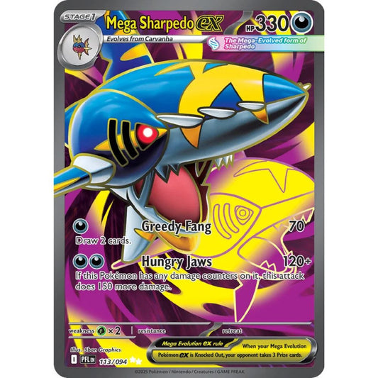 Mega Sharpedo ex  –  113/094  –  Phantasmal Flames