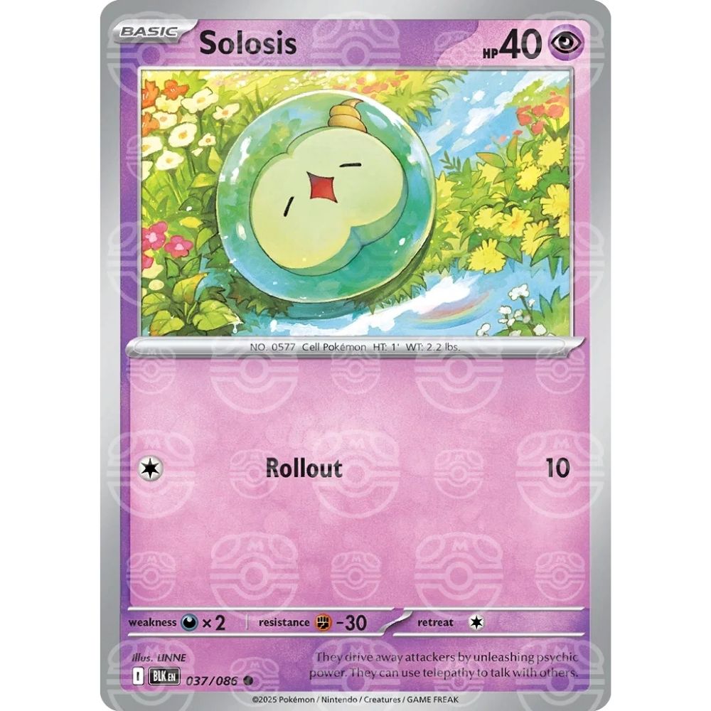 Solosis  –  037/086  –  Black Bolt  –  (Master Ball Pattern)